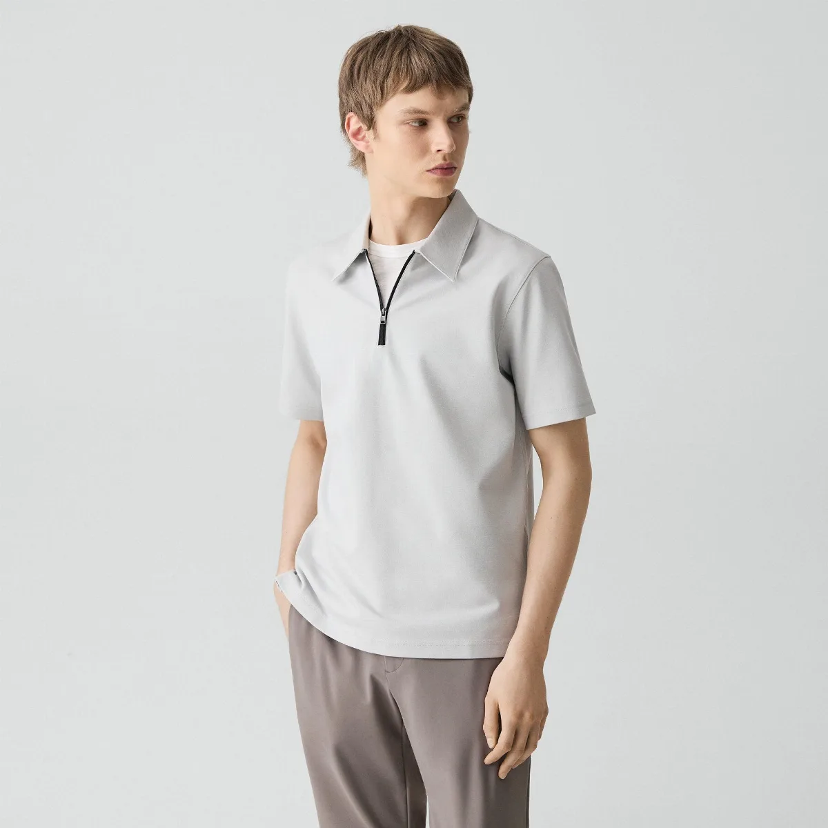 Ryder Quarter-Zip Polo in Relay Jersey by Theory
