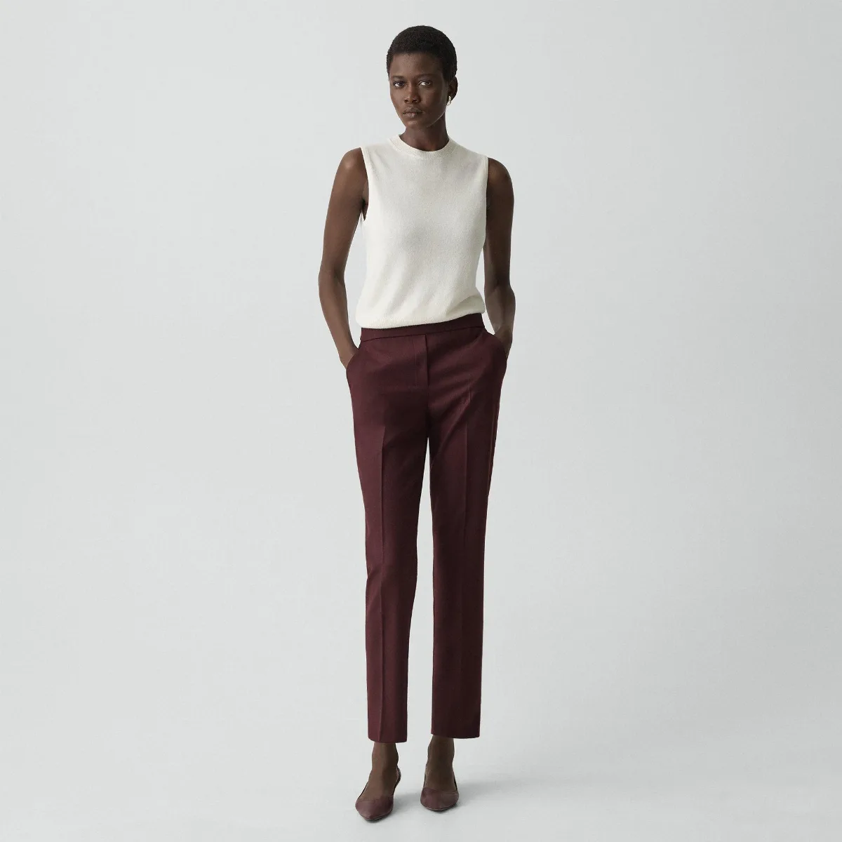 Treeca Pull-On Pant in Sleek Flannel by Theory