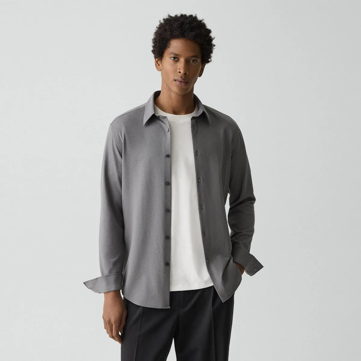 Sylvain Shirt in Structure Twill by Theory
