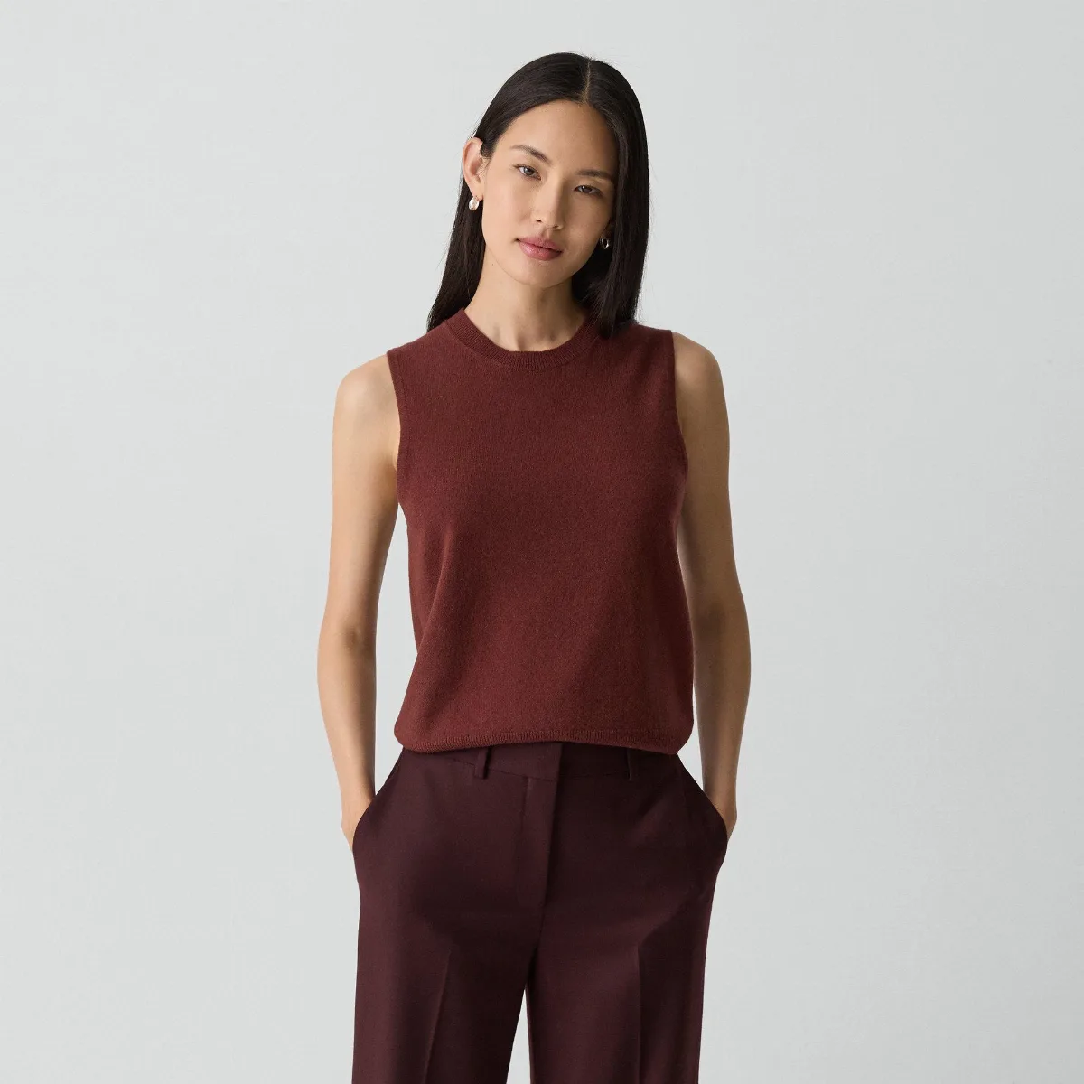 Crewneck Shell Top in Cashmere