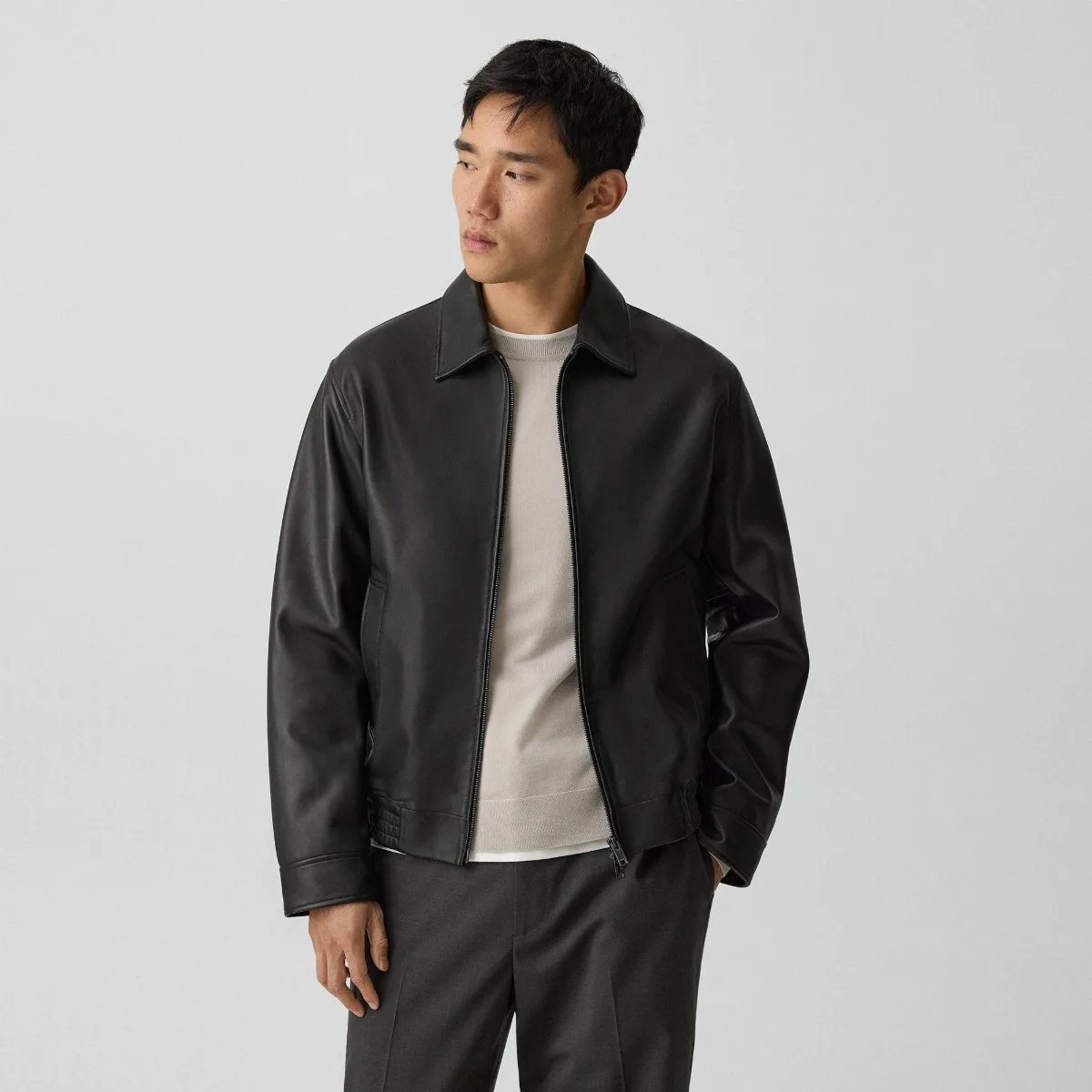 Wyatt Zip Jacket in Leather