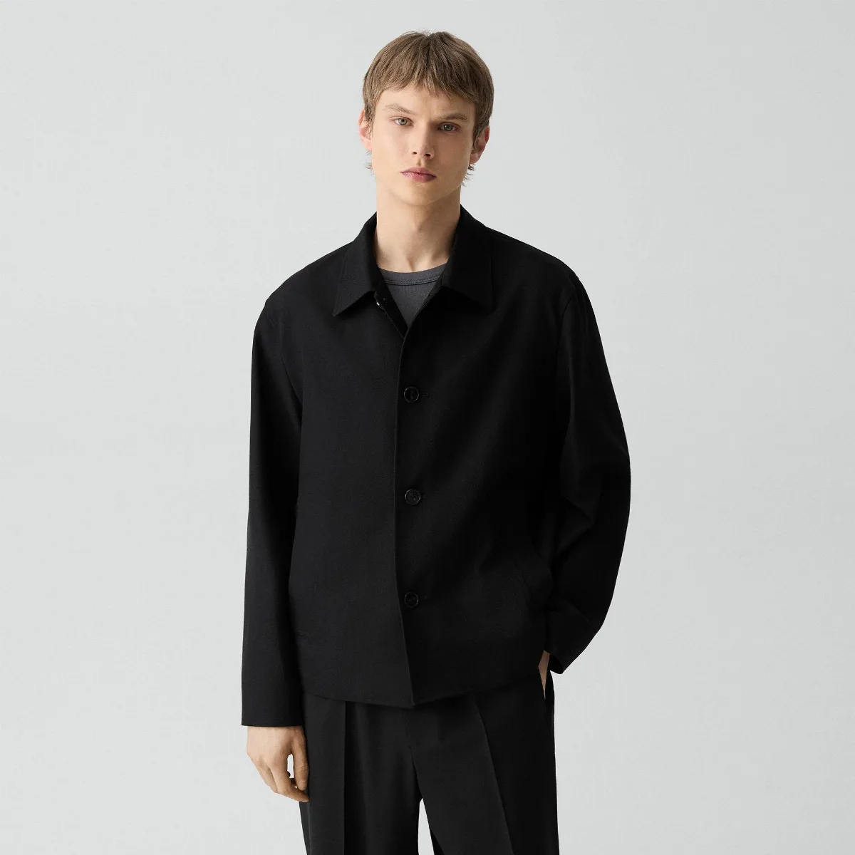 Boxy Jacket in Twill Blend