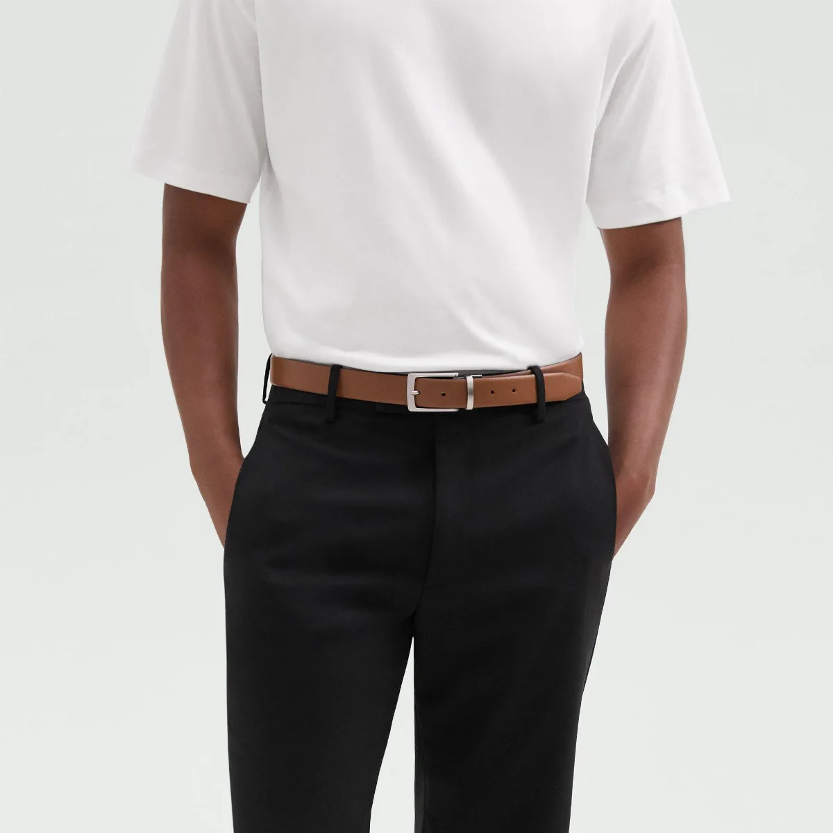 Reversible Belt in Leather by Theory