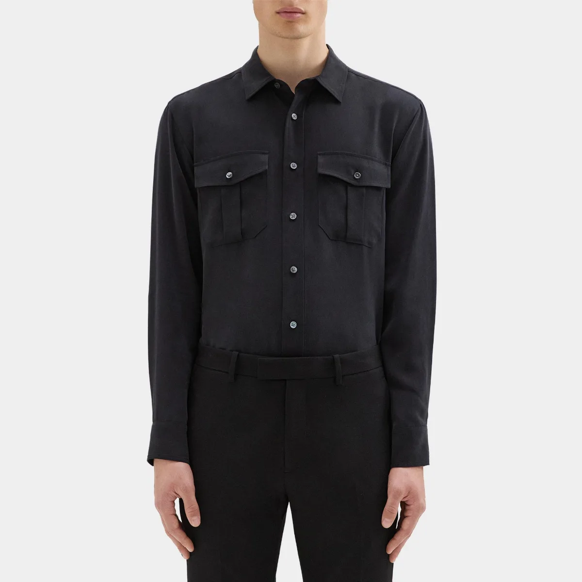 Military Shirt in Fluid Twill