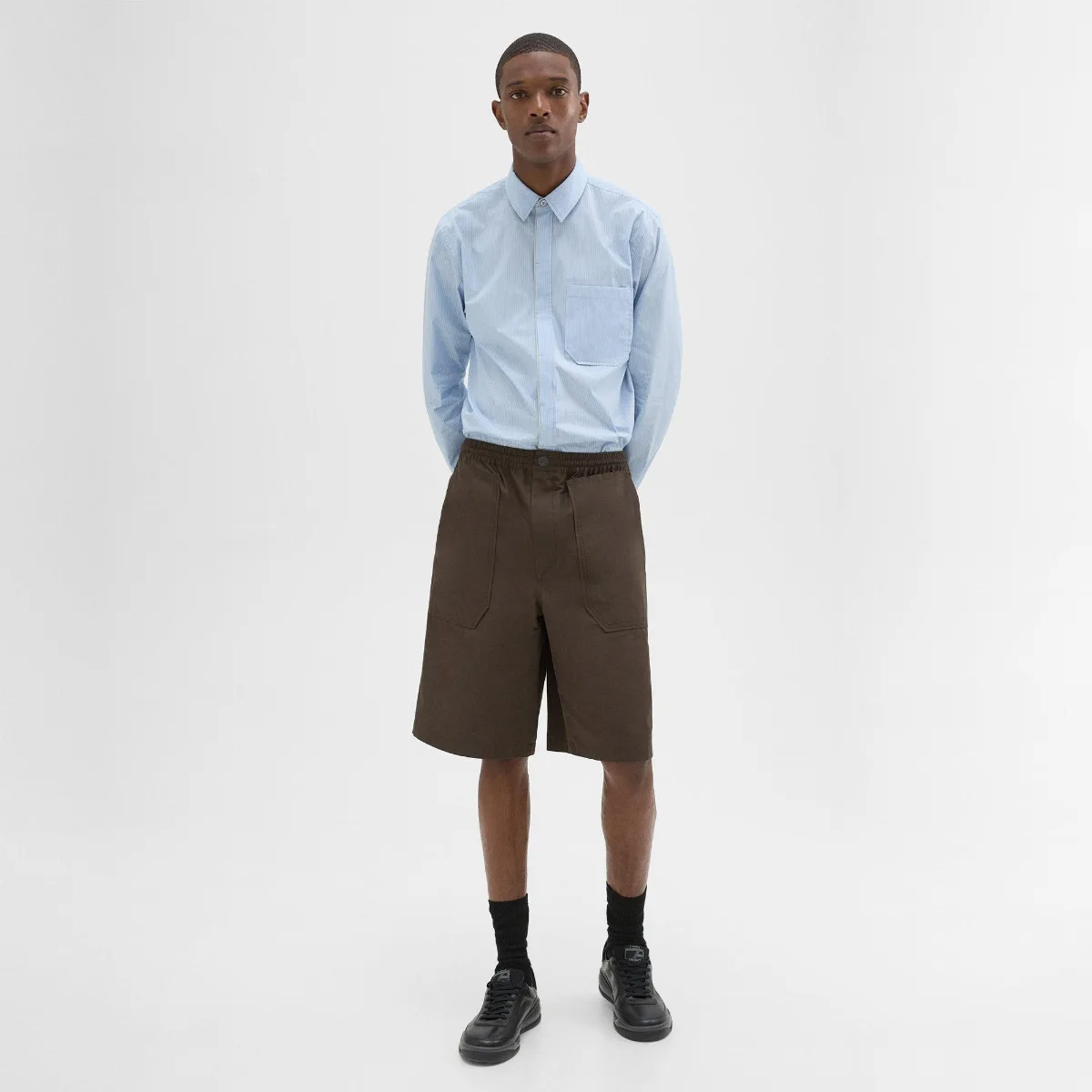 Cotton-Blend Pull-On Short by Theory