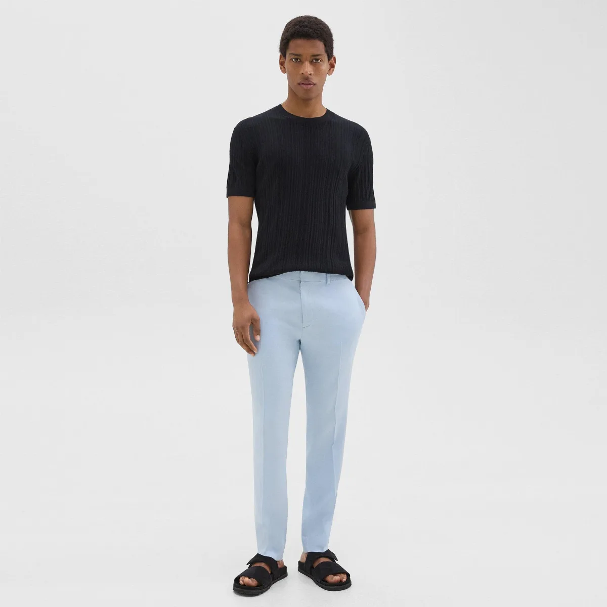 Zaine Pant in Linen-Viscose by Theory