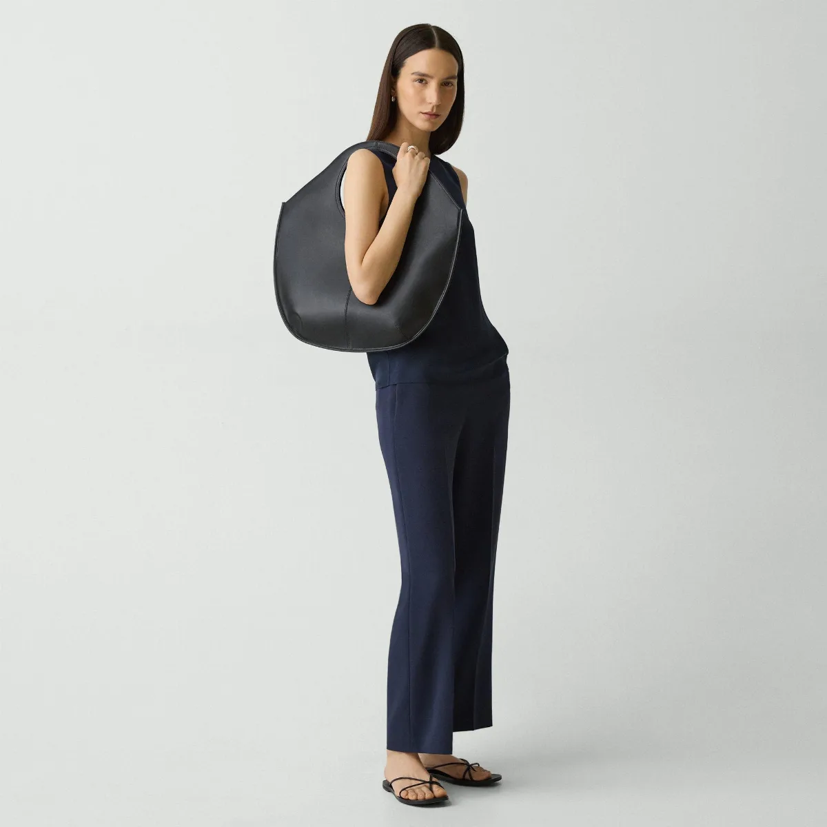 Circle Tote Bag in Leather by Theory