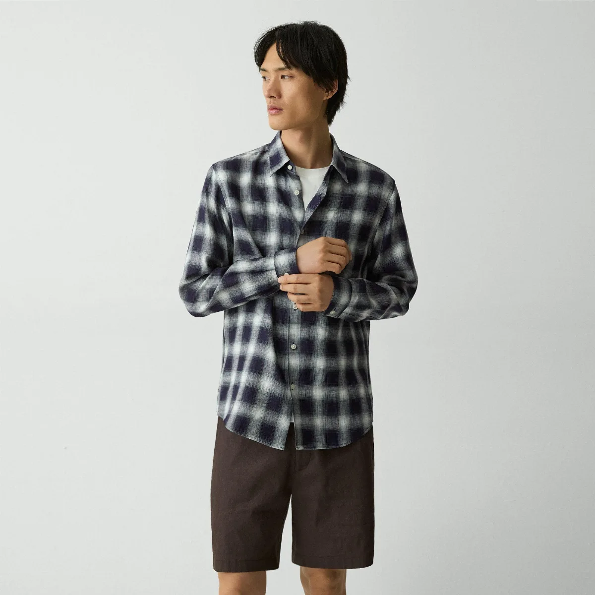 Irving Shirt in Ombré Check Linen