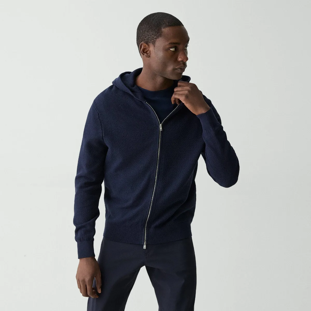Myhlo Zip-Up Hoodie in Cotton by Theory