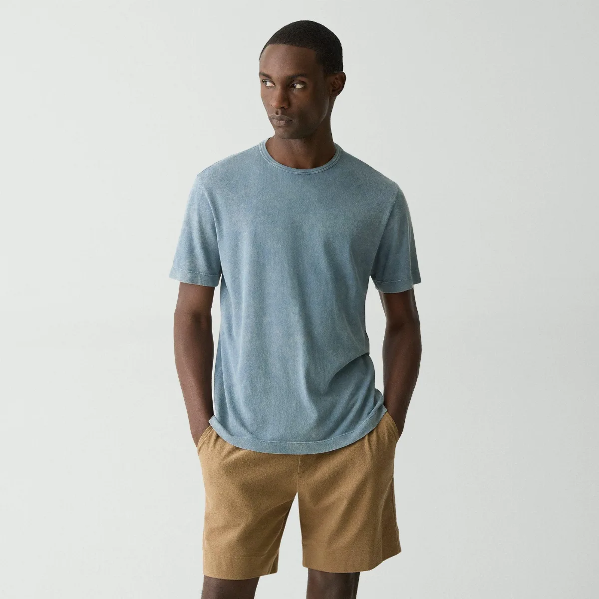 Ribbed Crewneck Tee in Fade Jersey by Theory