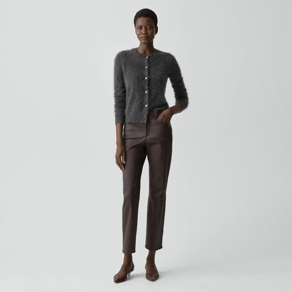 5-Pocket Pant in Glossed Leather by Theory