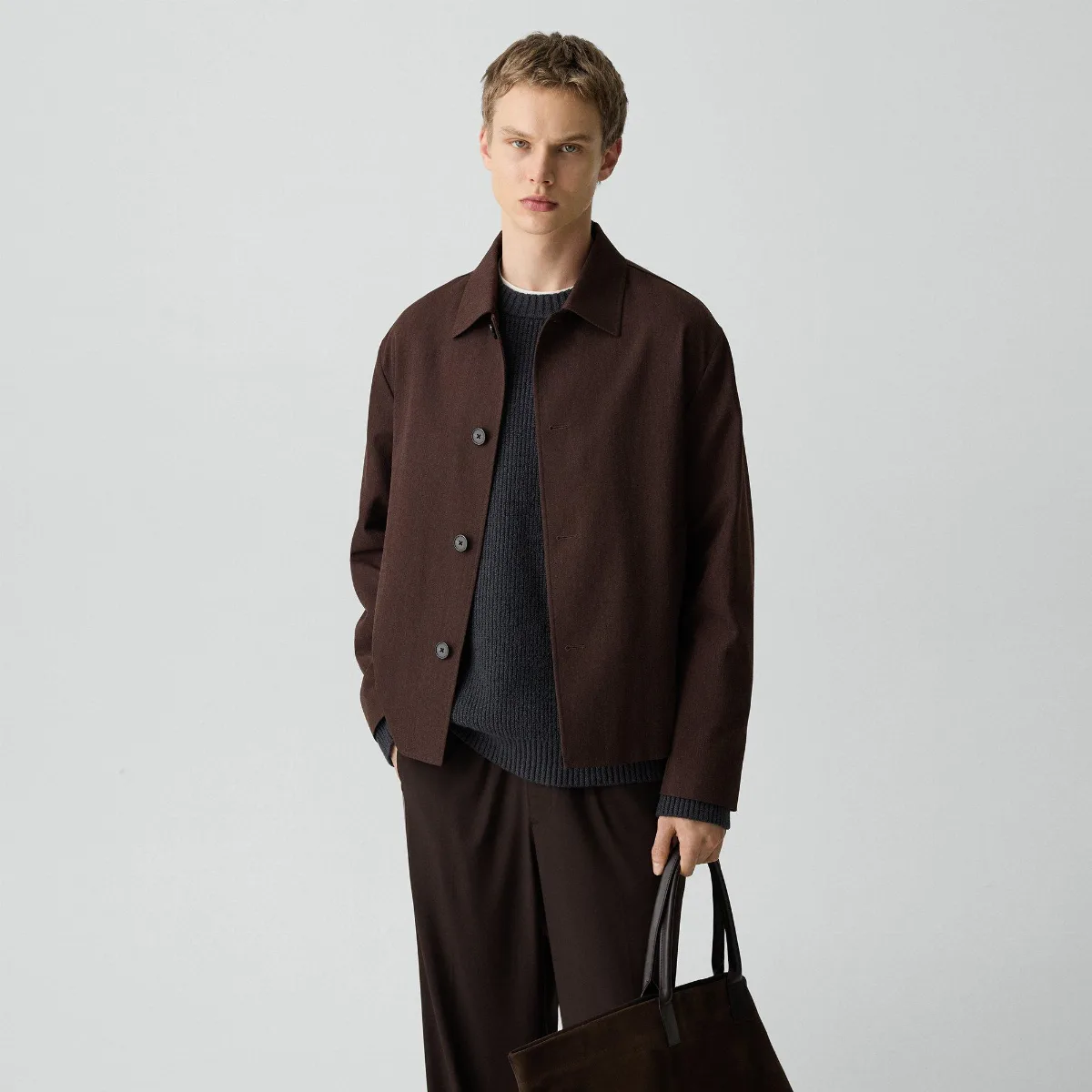Boxy Jacket in Twill Blend