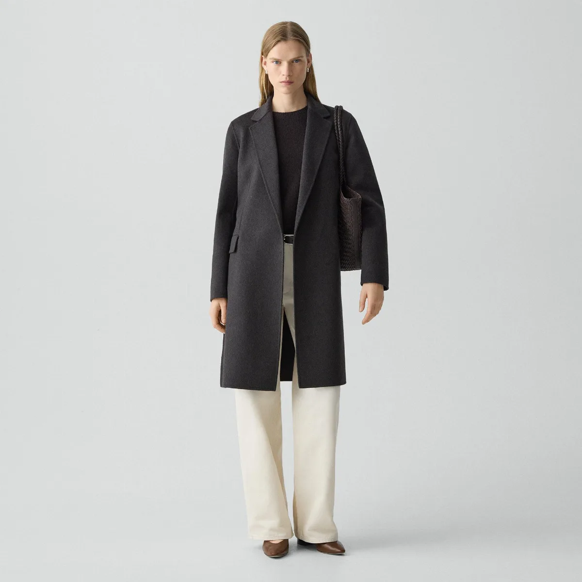 Belted Coat in Double-Face Wool-Cashmere by Theory