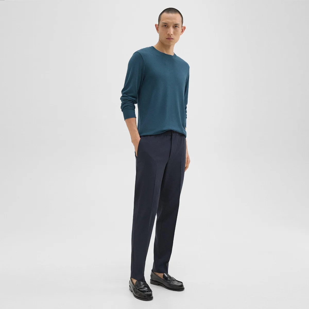 Larin Drawstring Pant in Stretch Wool by Theory