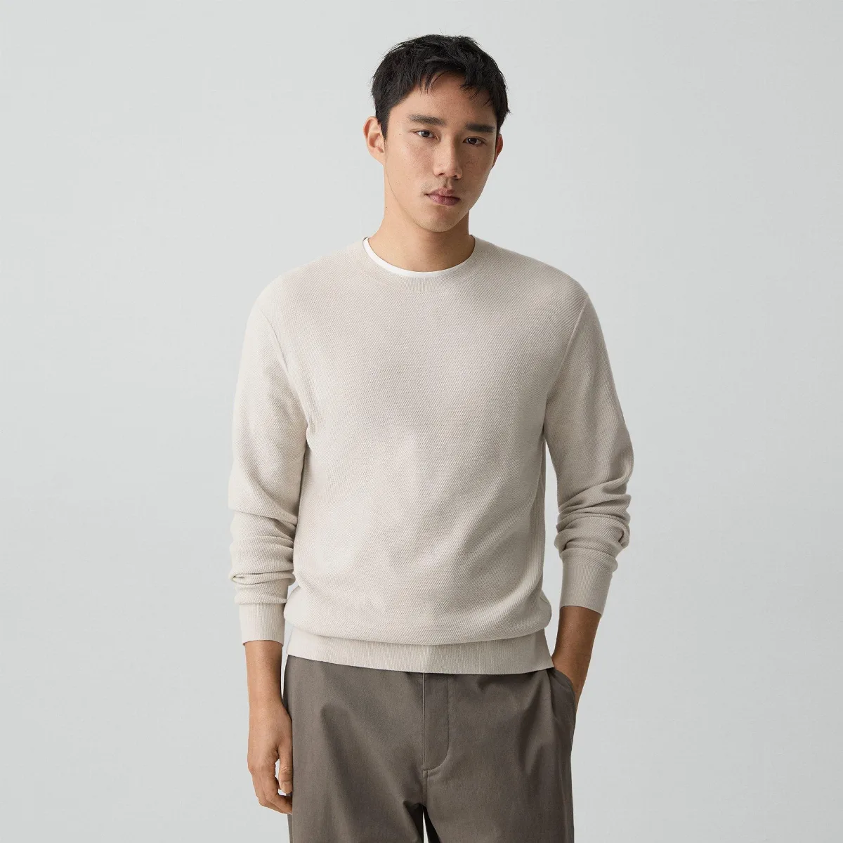 Riland Crewneck Sweater in Light Bilen by Theory