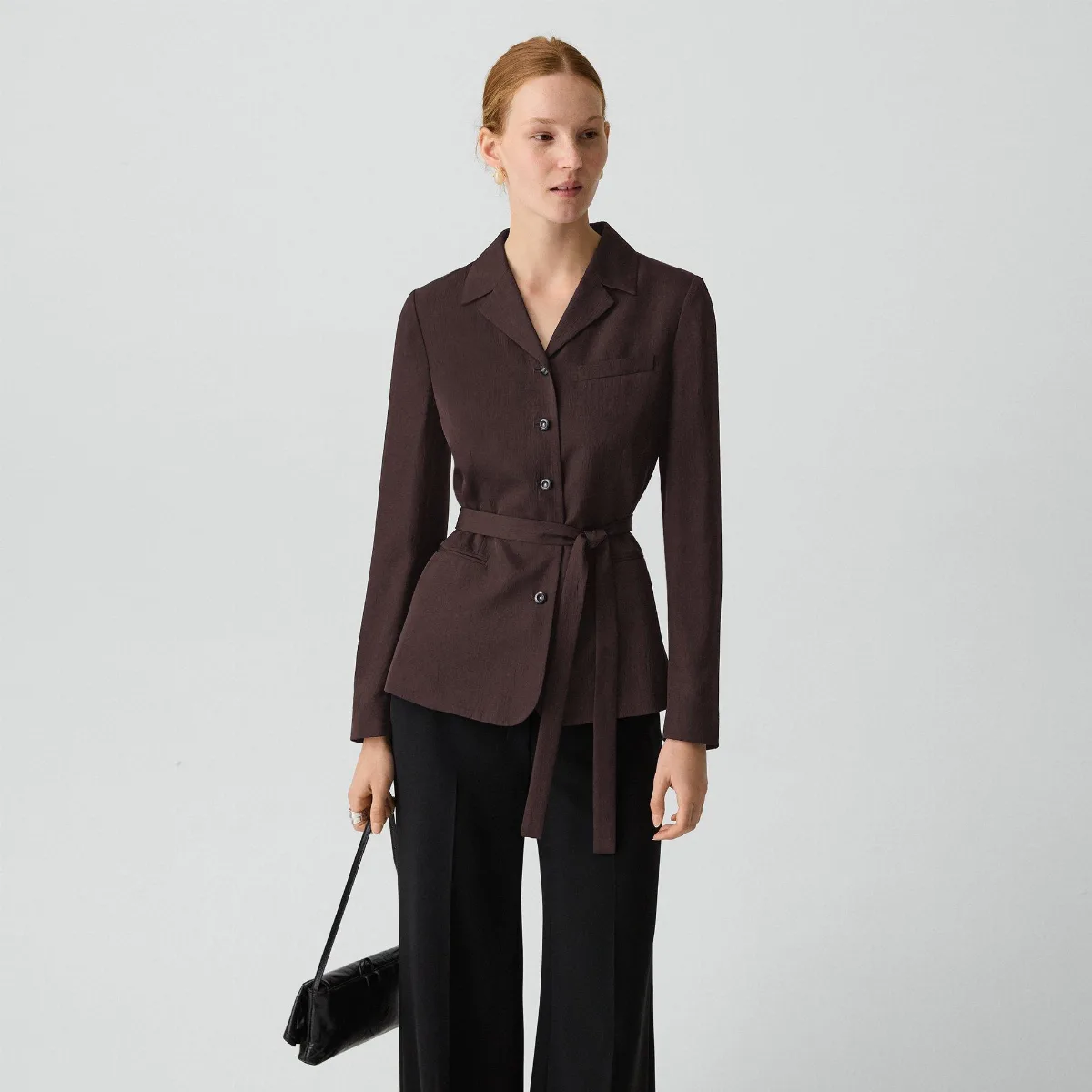 Tie-Waist Jacket in Washed Twill by Theory