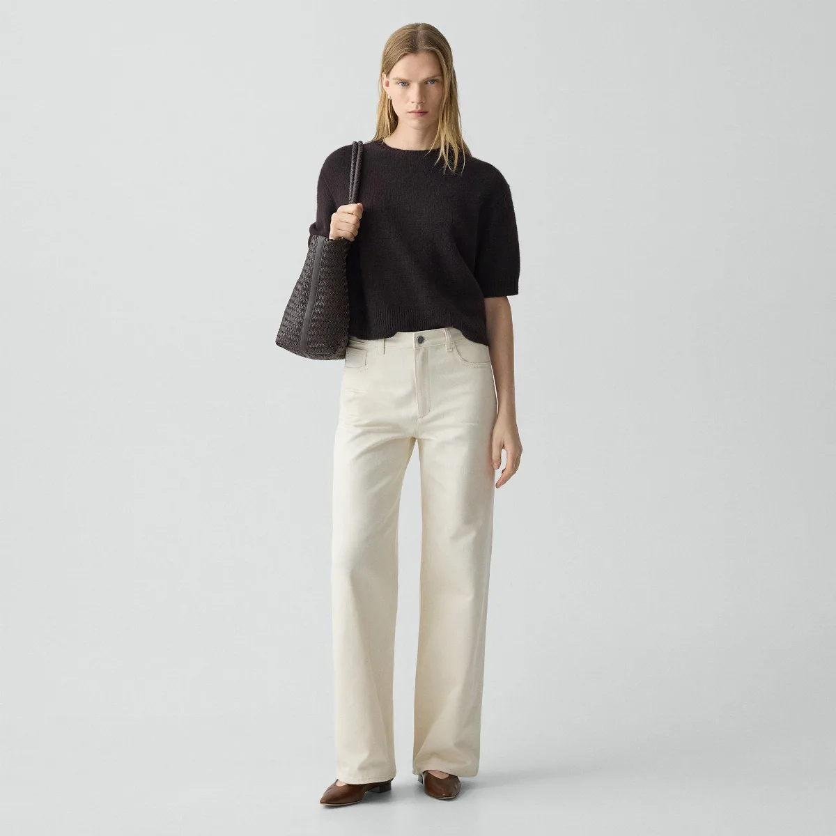 Straight-Leg Five-Pocket Pant in Denim by Theory