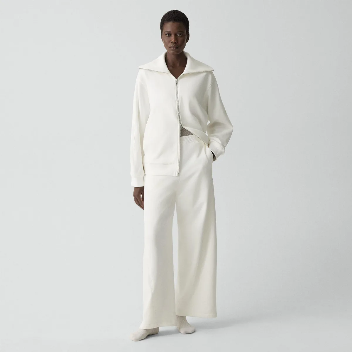 Curved Pull-On Pant in Lounge Terry by Theory