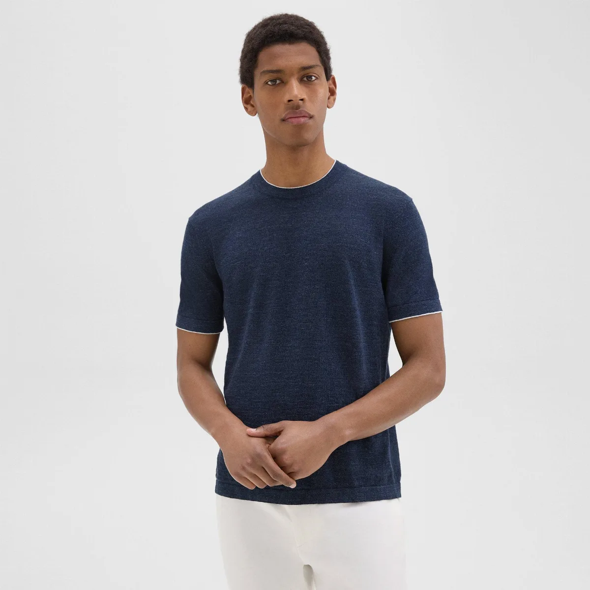 Sarior Tee in Cotton-Linen by Theory