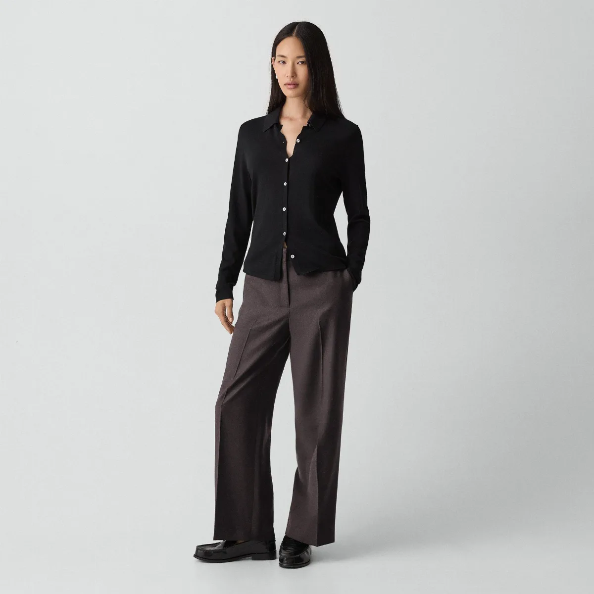 Classic Straight Pant in Sleek Flannel by Theory