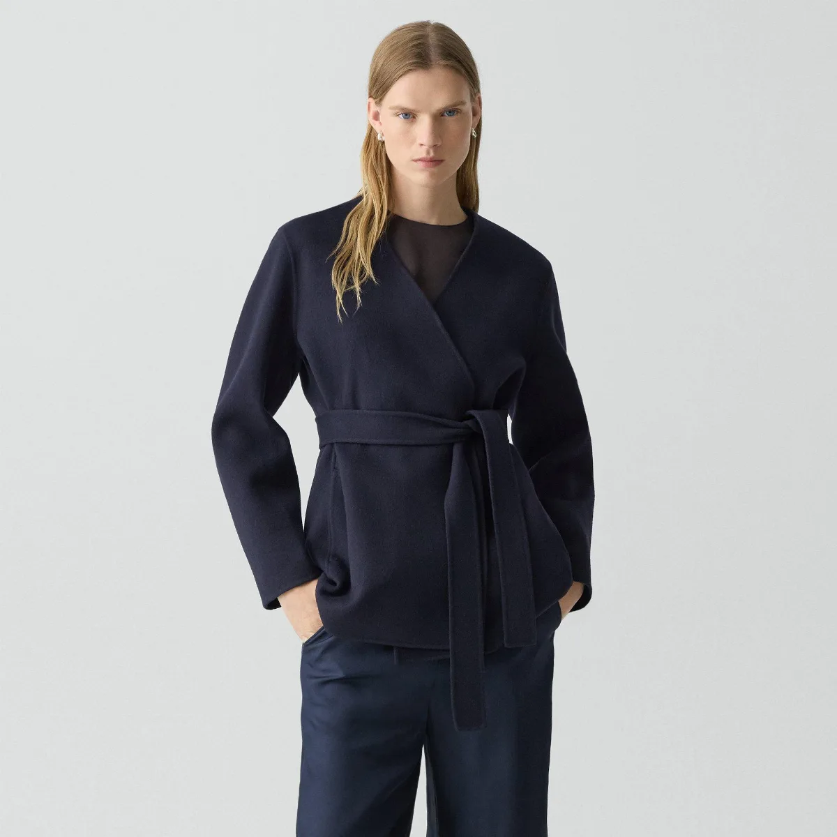 Cardigan Jacket in Double-Face Wool-Cashmere by Theory