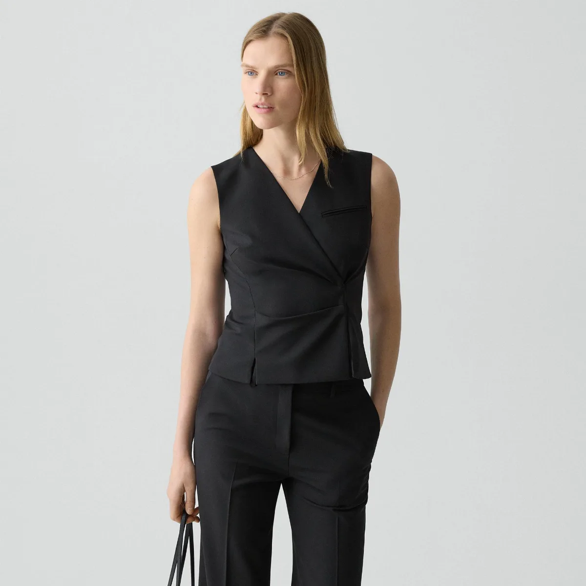 Wrap Vest in Good Wool by Theory