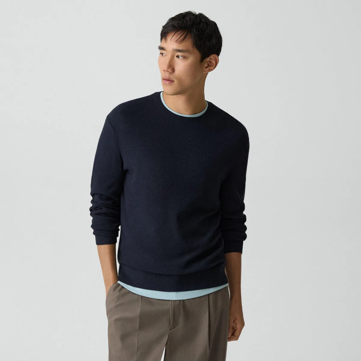 Riland Crewneck Sweater in Light Bilen by Theory