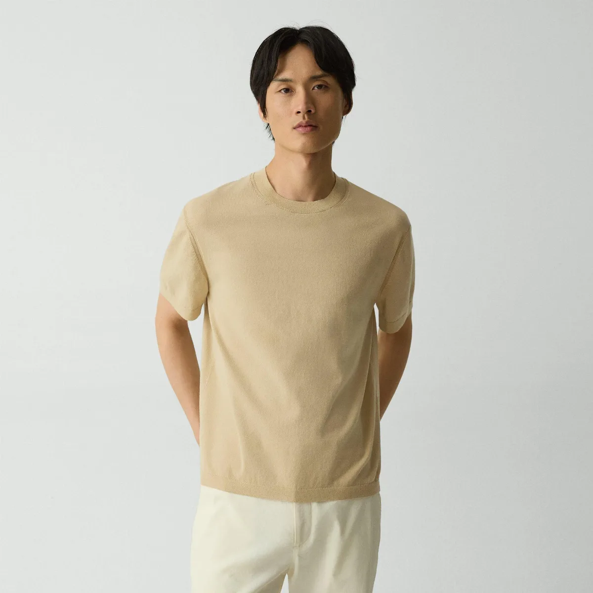Relaxed Crewneck Tee in Cotton Light Twist by Theory
