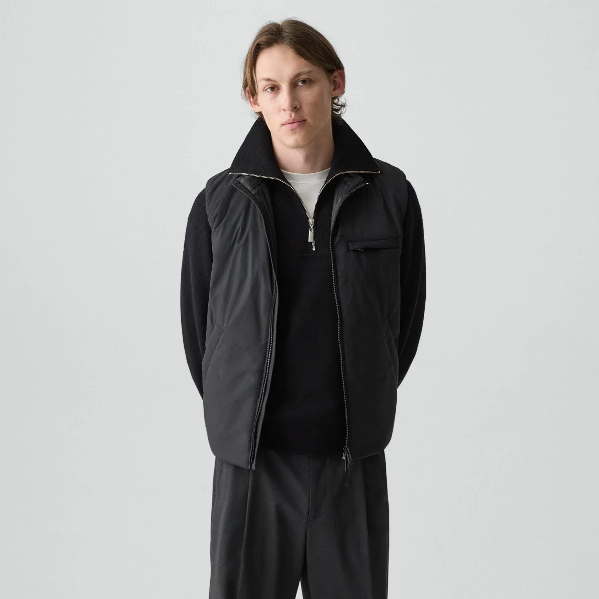 Zip-Up Vest in Motion Nylon by Theory