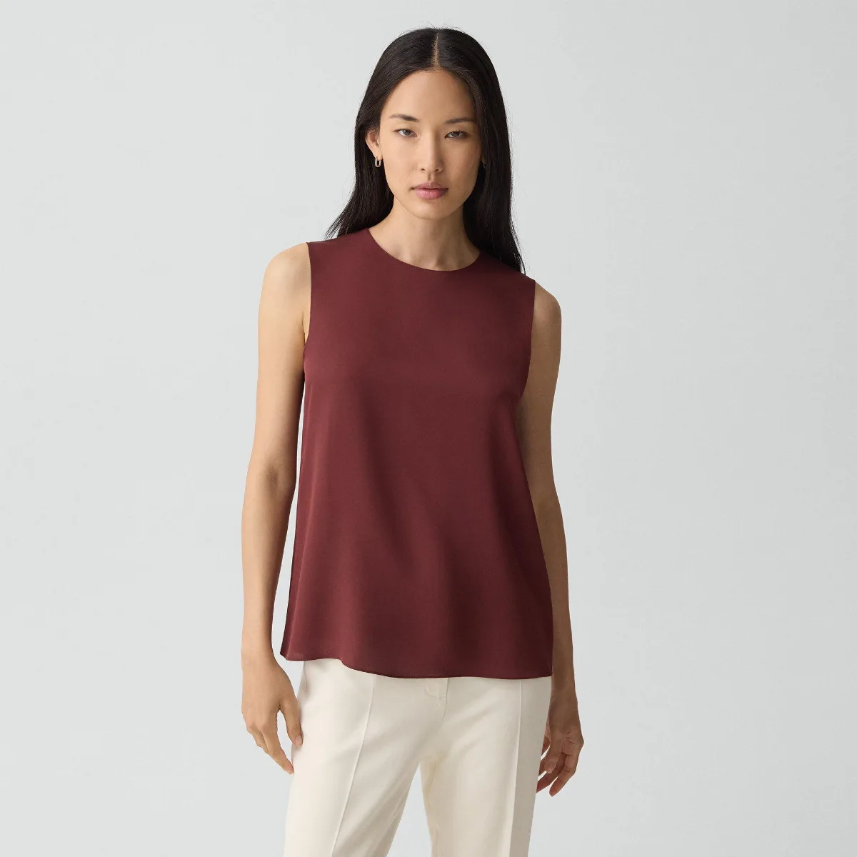 Shell Top in Silk Georgette by Theory