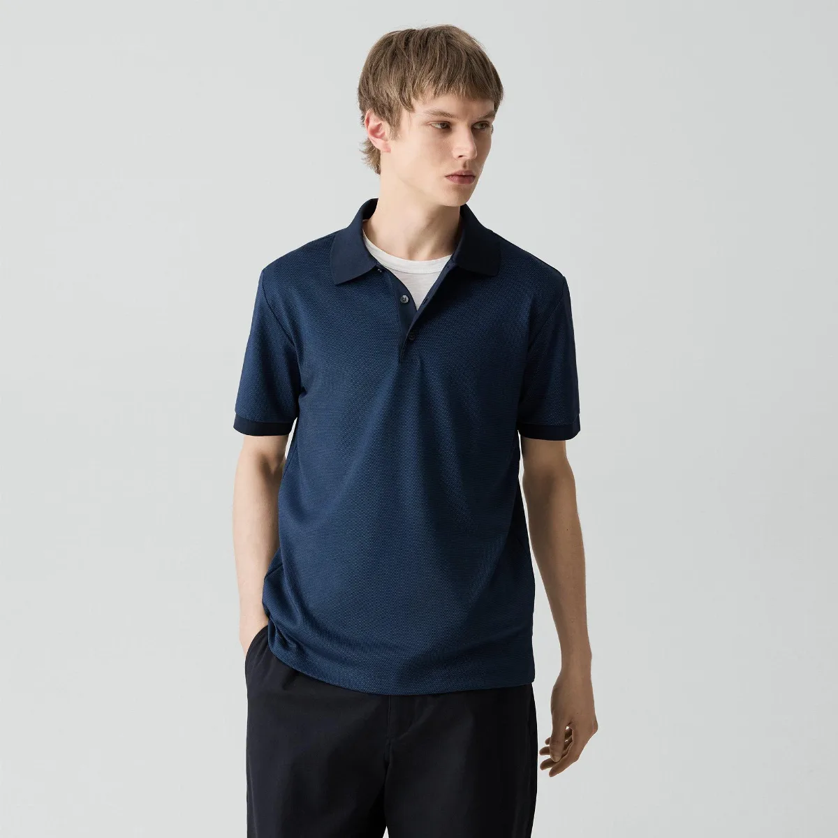 Polo Shirt in Cotton-Blend Jacquard by Theory