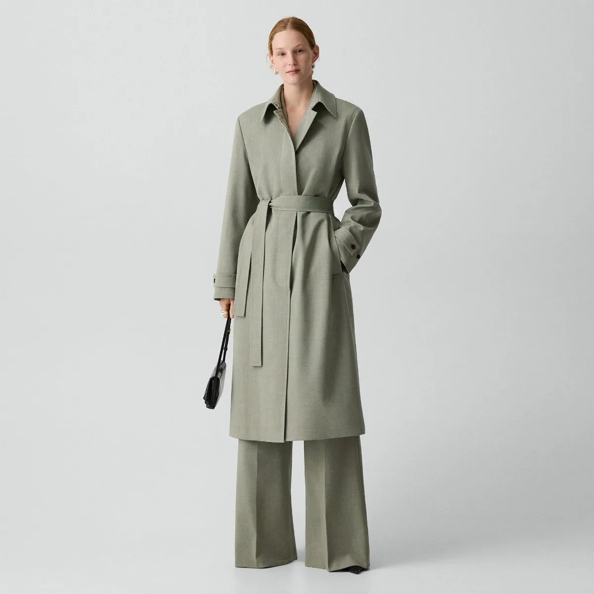 Car Coat in Wool Gabardine by Theory