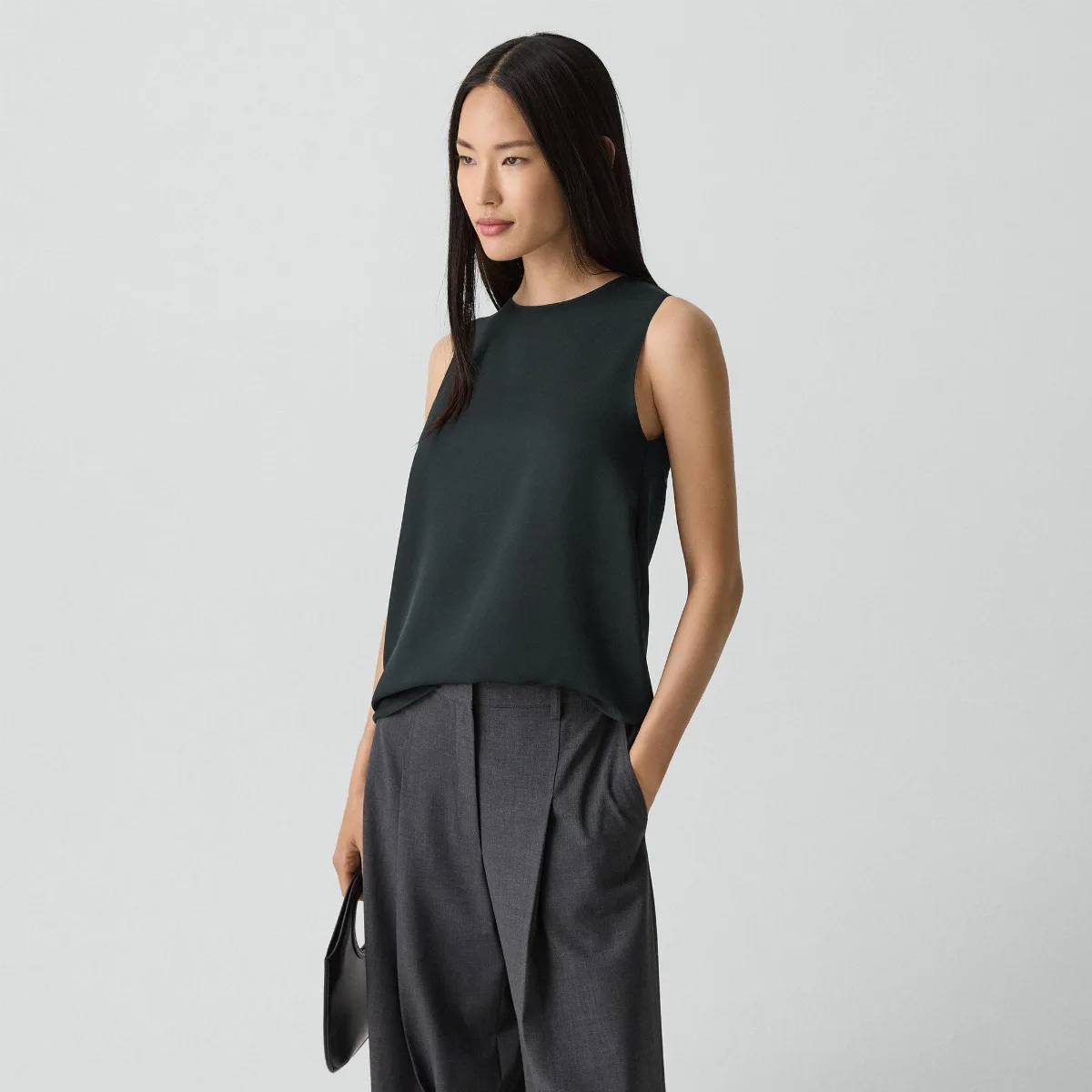 Shell Top in Silk Georgette by Theory