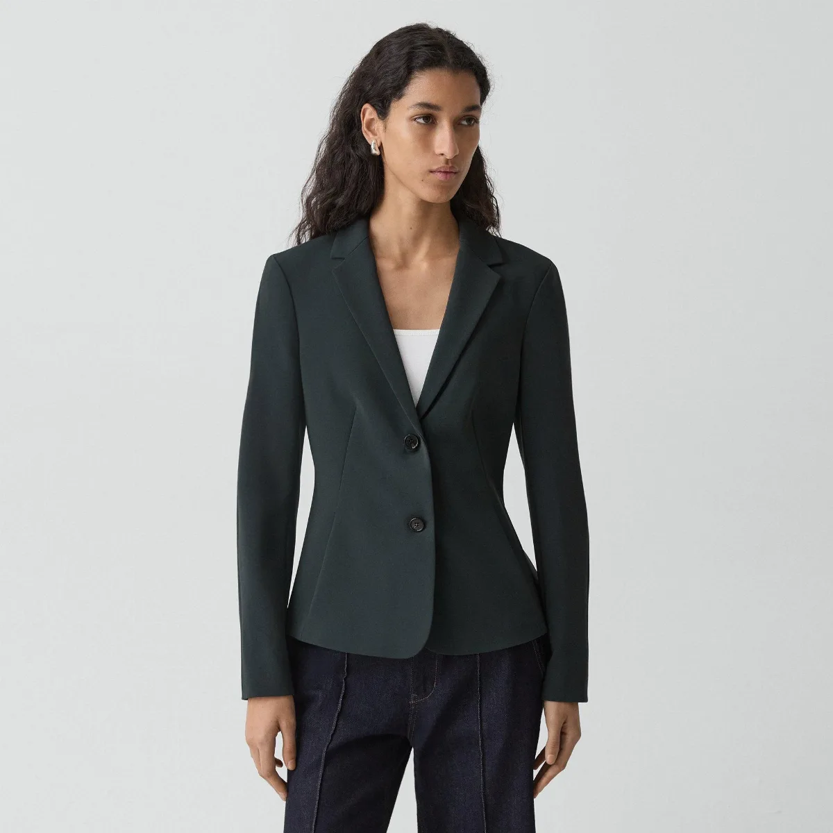 Fitted Blazer in Admiral Crepe by Theory