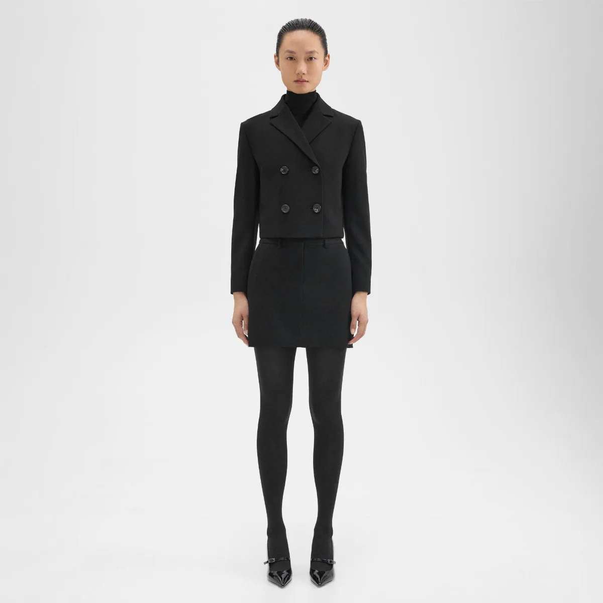 Mini Trouser Skirt in Admiral Crepe by Theory