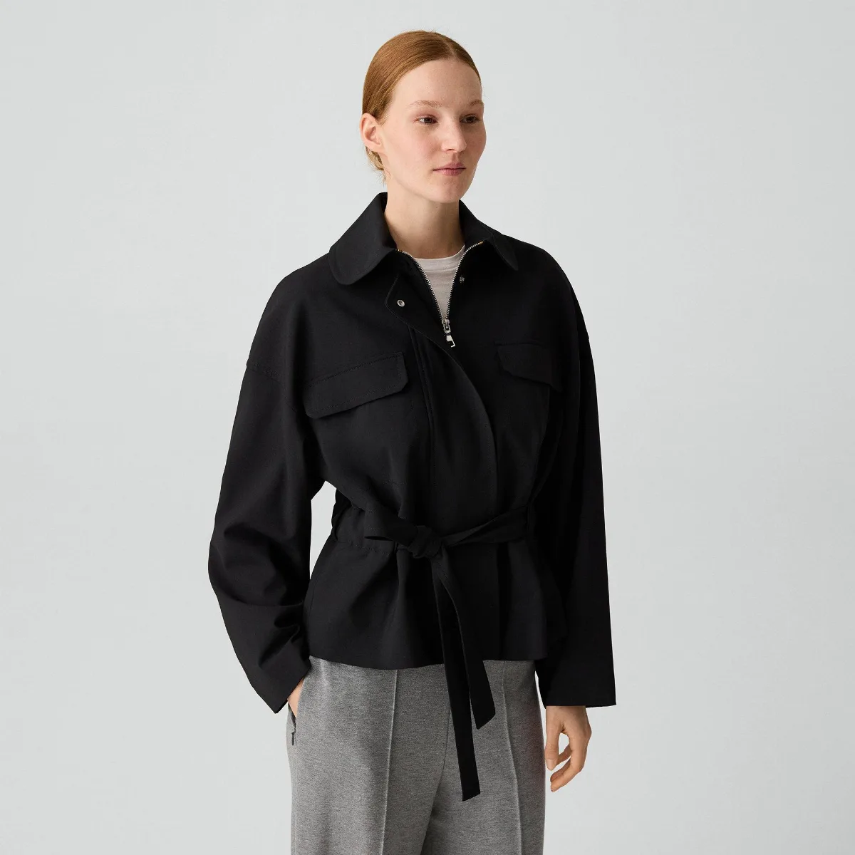 Cinched Flight Jacket in Good Wool by Theory
