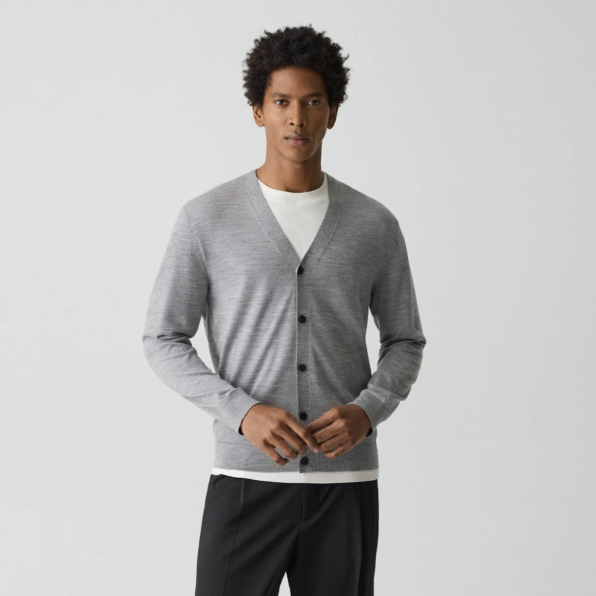 V-Neck Cardigan in Regal Wool by Theory