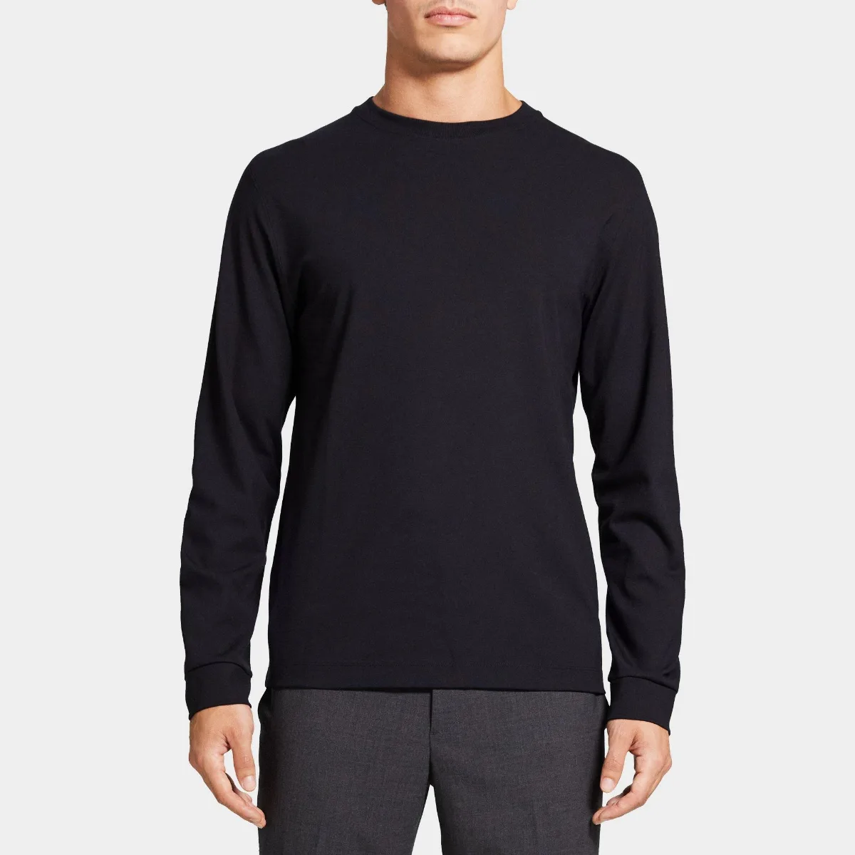 Long-Sleeve Tee in Stretch Jersey by Theory