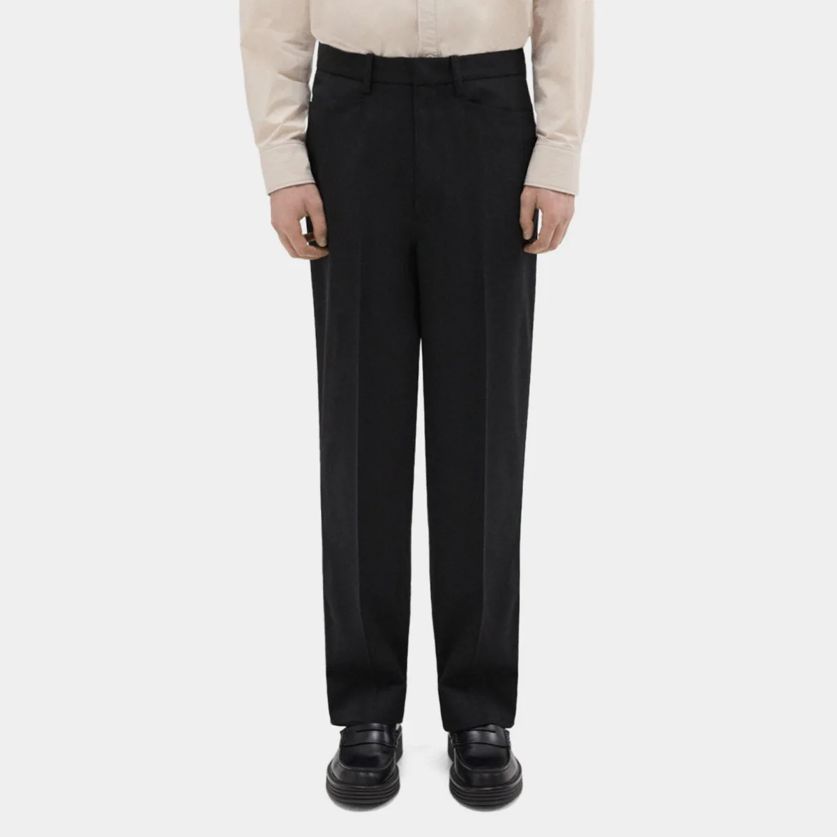 Slim-Straight Wool Gabardine Pant