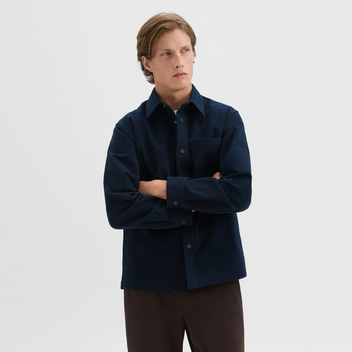 Shirt Jacket in Moleskin Twill by Theory
