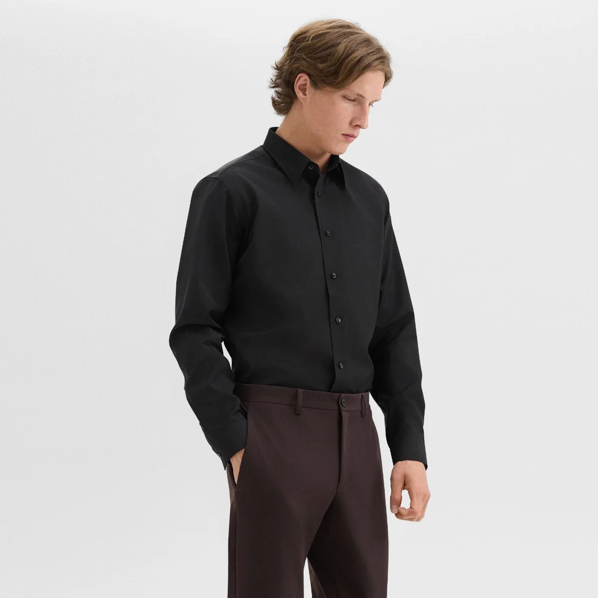 Hugh Shirt in Virgin Wool by Theory