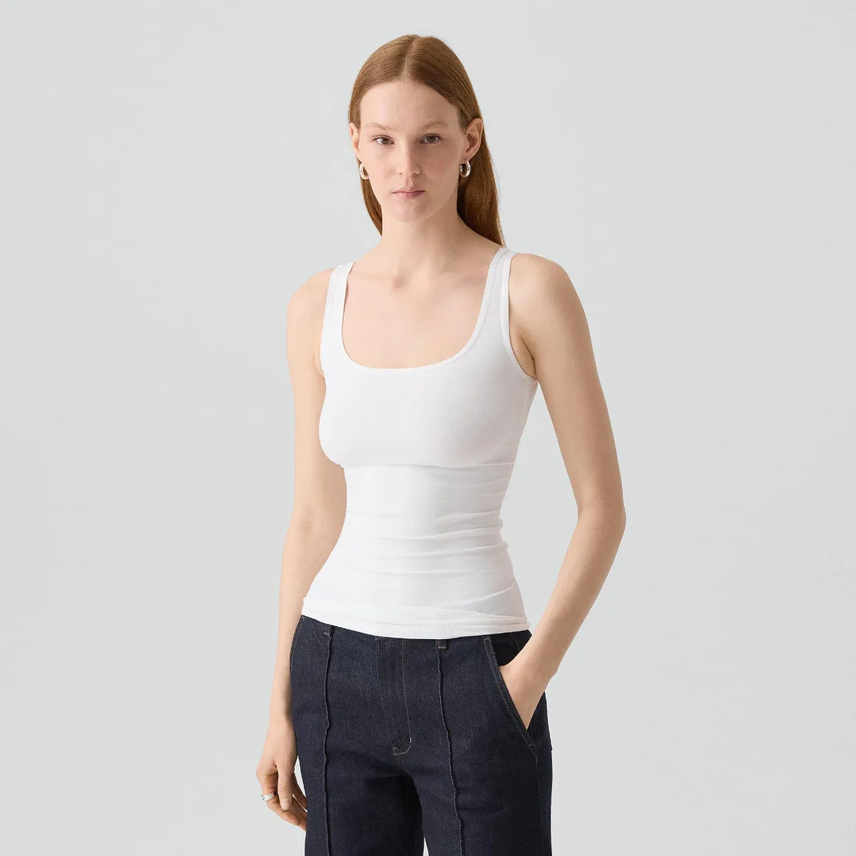 Scoop Neck Tank Top in Stretch Nylon by Theory