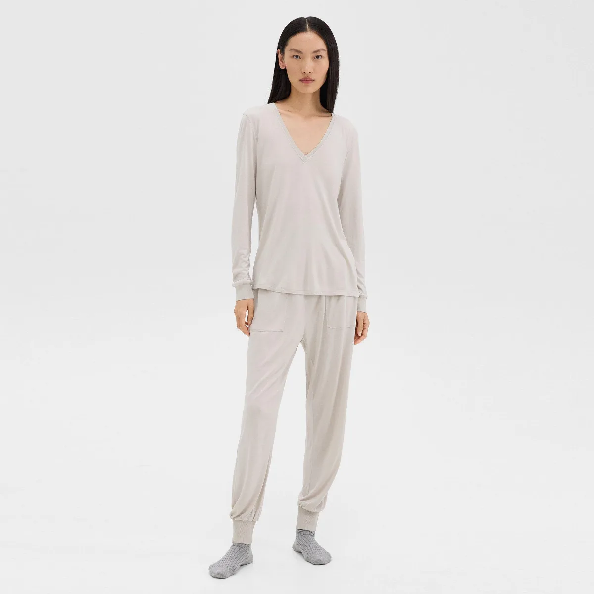 Ribbed Cuff Jogger in Silk-Modal by Theory