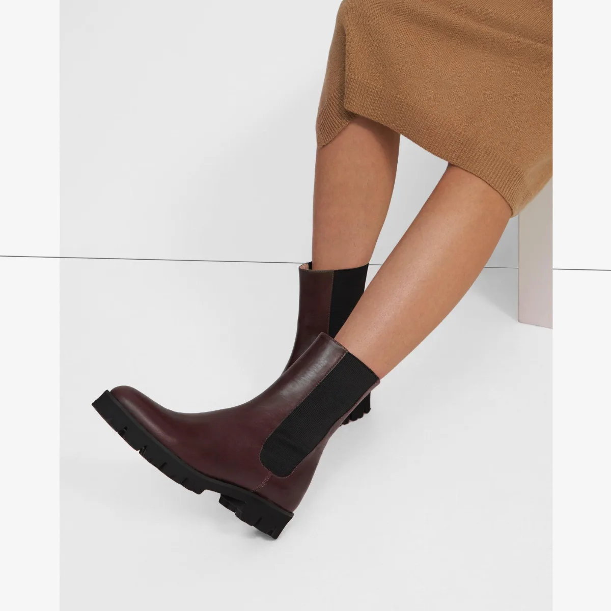 Chelsea Bootie in Glossed Leather