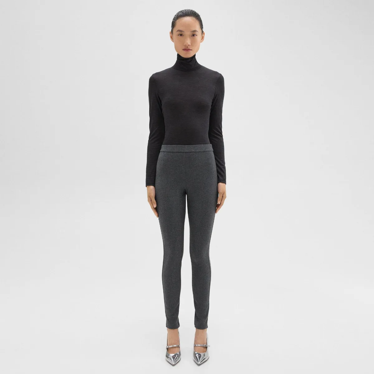 High-Waist Legging in Stretch Flannel by Theory