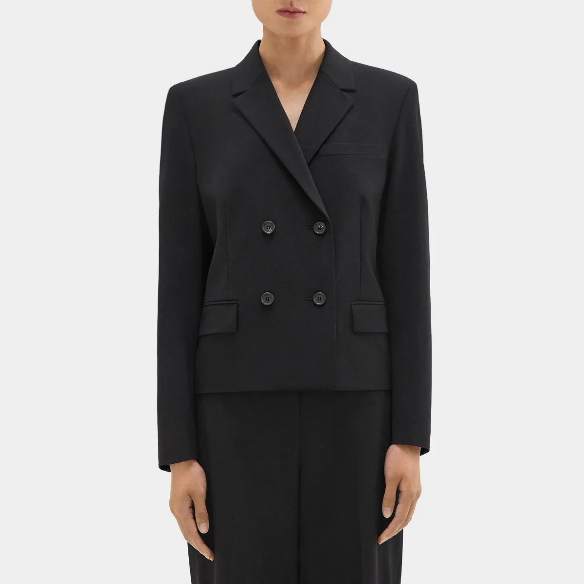 Double-Breasted Blazer in Stretch Wool