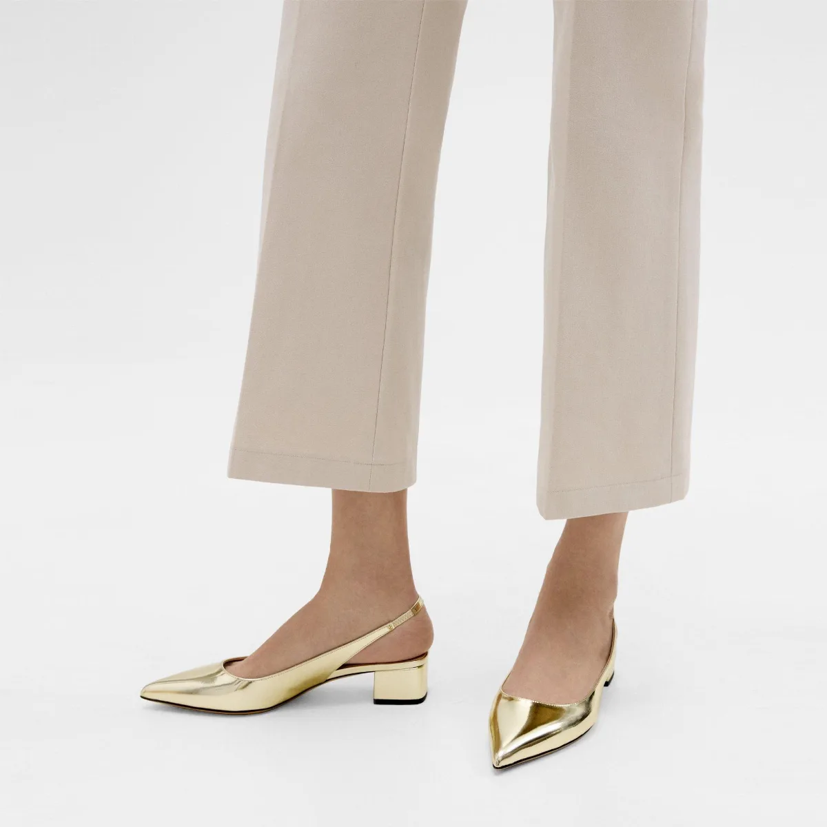 Slingback Pump in Metallic Leather by Theory