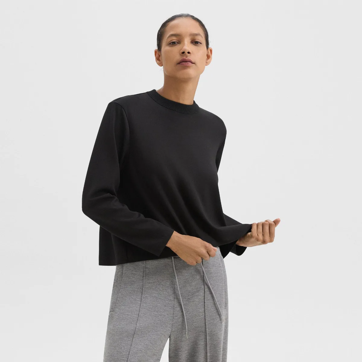 A-Line Sweatshirt in Double-Knit Jersey by Theory