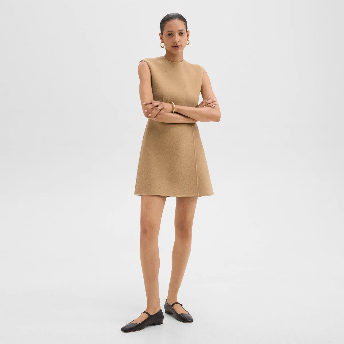 Mini Wrap Dress in Double-Face Wool-Cashmere by Theory