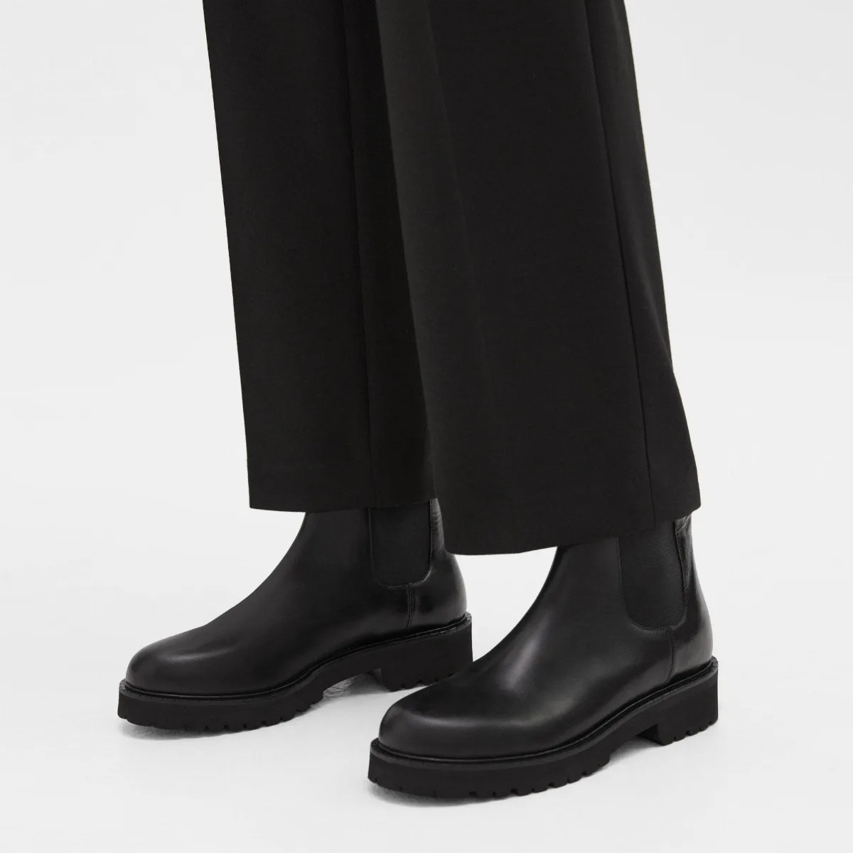 Lug Chelsea Booties in Leather by Theory